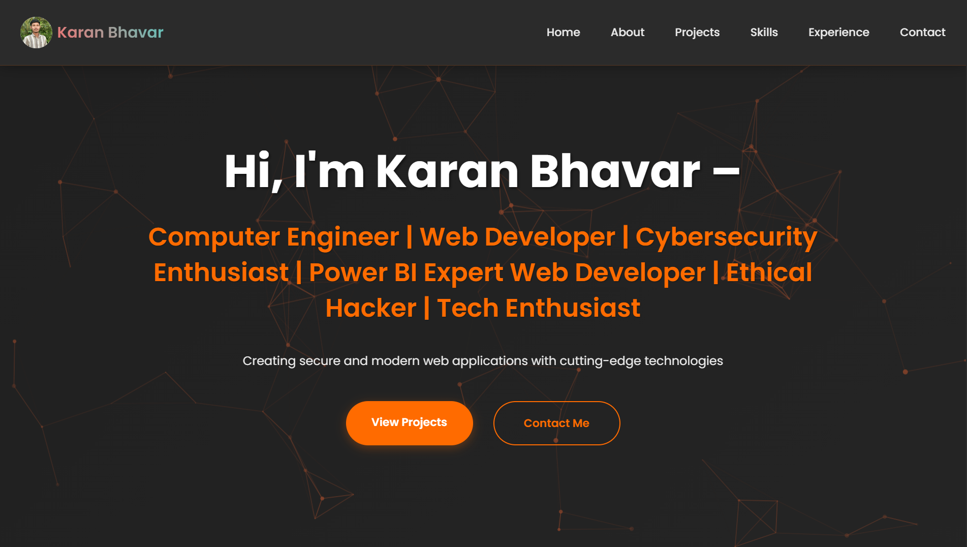 Personal Portfolio Website by Karan Bhavar
